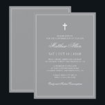 Invitación Confirmación Para Él| Elegante Cruz Clásica<br><div class="desc">Compuesto por una elegante tipografía de guion serif y cursiva en el marco con una elegante cruz. Este diseño es atemporal,  clásico y elegante.

Esto es diseñado por Select Fiesta Supplied,  exclusivo para Zazzle.

Disponible aquí:http://www.zazzle.com/selectpartysupplies</div>