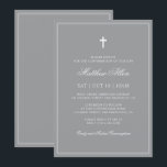 Invitación Confirmación Para Él| Elegante Cruz Clásica<br><div class="desc">Compuesto por una elegante tipografía de guion serif y cursiva en el marco con una elegante cruz. Este diseño es atemporal,  clásico y elegante.

Esto es diseñado por Select Fiesta Supplied,  exclusivo para Zazzle.

Disponible aquí:http://www.zazzle.com/selectpartysupplies</div>
