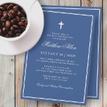 Invitación Confirmación Para Él | Elegante Cruz Clásica<br><div class="desc">Compuesto por una elegante tipografía de guion serif y cursiva sobre el marco con una elegante cruz. Este diseño es atemporal,  clásico y elegante. Esto es diseñado por Select Fiesta Supplied Supplied,  exclusivo para Zazzle. Disponible aquí: http://www.zazzle.com/selectpartysupplies</div>