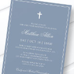 Invitación Confirmación Para Él | Elegante Cruz Clásica<br><div class="desc">Compuesto por una elegante tipografía de guion serif y cursiva sobre el marco con una elegante cruz. Este diseño es atemporal,  clásico y elegante. Esto es diseñado por Select Fiesta Supplied Supplied,  exclusivo para Zazzle. Disponible aquí: http://www.zazzle.com/selectpartysupplies</div>