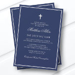 Invitación Confirmación Para Él | Elegante Cruz Clásica<br><div class="desc">Compuesto por una elegante tipografía de guion serif y cursiva sobre el marco con una elegante cruz. Este diseño es atemporal,  clásico y elegante. Esto es diseñado por Select Fiesta Supplied Supplied,  exclusivo para Zazzle. Disponible aquí: http://www.zazzle.com/selectpartysupplies</div>