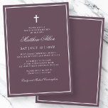Invitación Confirmación Para Él | Elegante Cruz Clásica<br><div class="desc">Compuesto por una elegante tipografía de guion serif y cursiva sobre el marco con una elegante cruz. Este diseño es atemporal,  clásico y elegante. Esto es diseñado por Select Fiesta Supplied Supplied,  exclusivo para Zazzle. Disponible aquí: http://www.zazzle.com/selectpartysupplies</div>