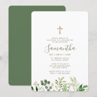 Confirmación Para Su Cruz De Foliage De Acuarela