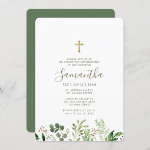 Invitación Confirmación Para Su Cruz De Foliage De Color De A