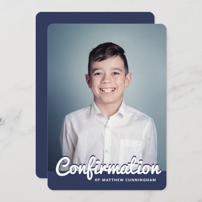 Invitación Confirmación Para Su Moderna Foto Personalizado (Anverso / Reverso)