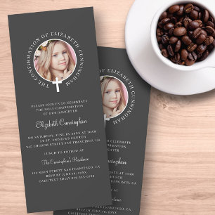 Invitación Confirmación sagrada   Foto Personalizado y cruz s