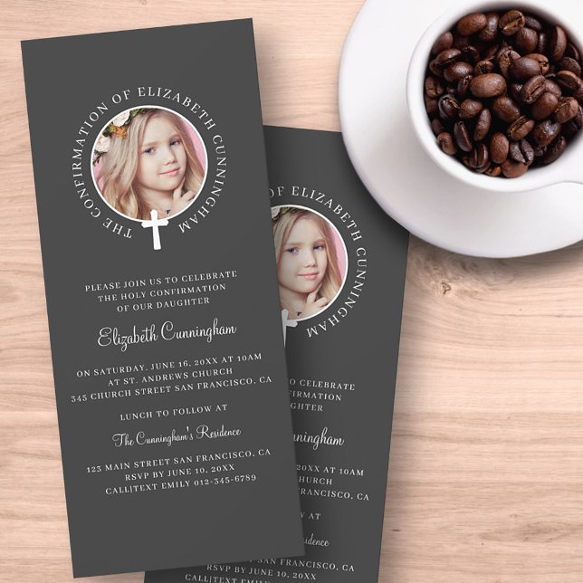 Invitación Confirmación sagrada | Foto Personalizado y cruz s (Subido por el creador)