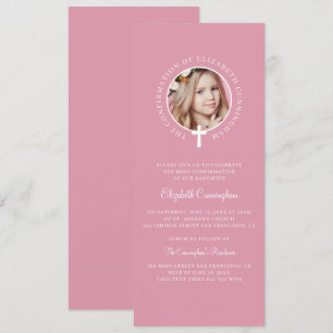 Invitación Confirmación Santa  Foto Personalizado y cruz simp