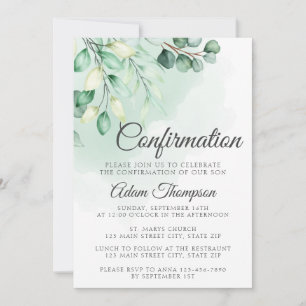Invitación Confirmación simple de Eucalyptus Greenery