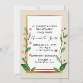 Invitación CONFIRMACIÓN sofisticada clásica y elegante