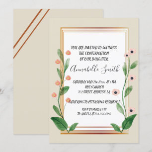 Invitación CONFIRMACIÓN sofisticada clásica y elegante