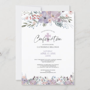Invitación Confirmación Watercolor Floral Flores silvestres m