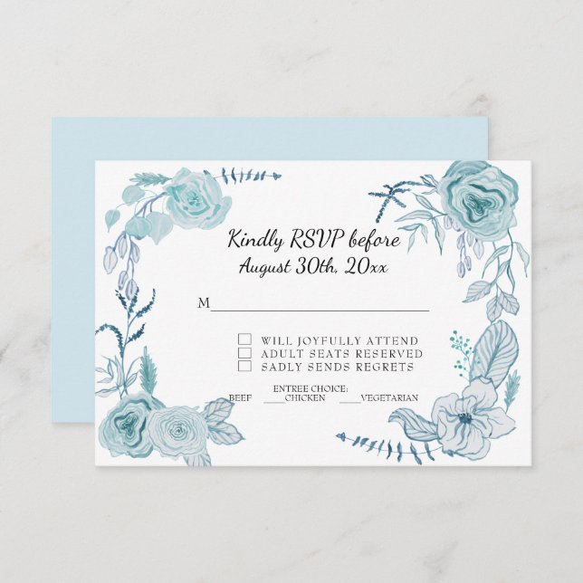 Invitación Confirmar asistencia Terra Cotta Rosa Floral Acuar (Anverso / Reverso)