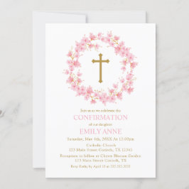 Invitación Confirmation Cherry Blossom floral Invitation