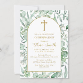 Invitación Confirmation Eucalyptus leaves Invitation