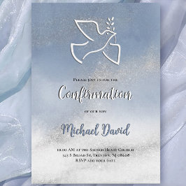 Invitación Confirmation gray blue marble