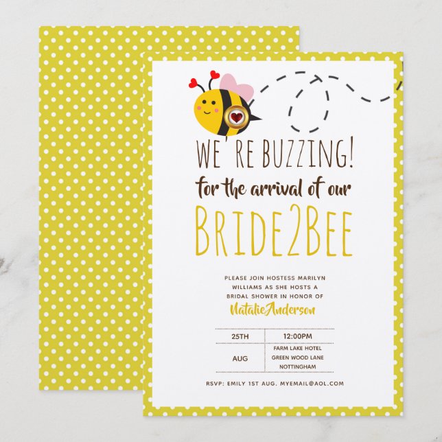 Invitación CONGELACIÓN por LLEGAR A BRIDE2BEE Ducha de novia (Anverso / Reverso)