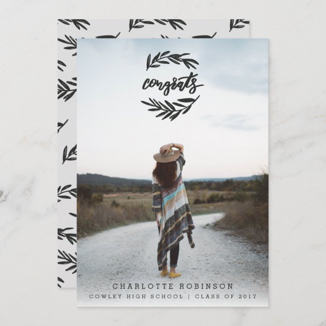 INVITACIÓN CONGRAMAS RETRATO DE AGUA NEGRO Y BLANCO (Anverso / Reverso)