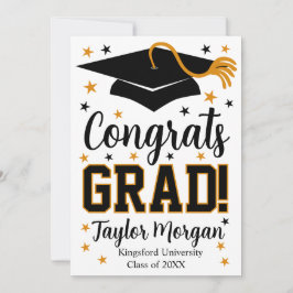 Invitación Congrats Grad Custom Name Graduation