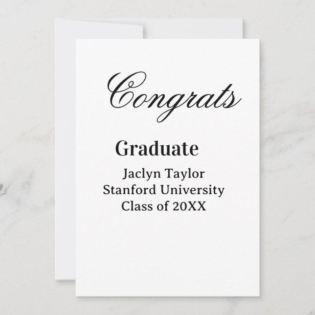Invitación Congrats graduation name university name class of  (Anverso)