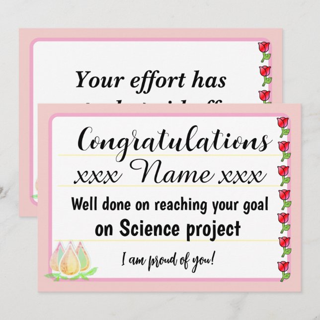 Invitación Congratulations Fantastic Effort Today Card (Anverso / Reverso)