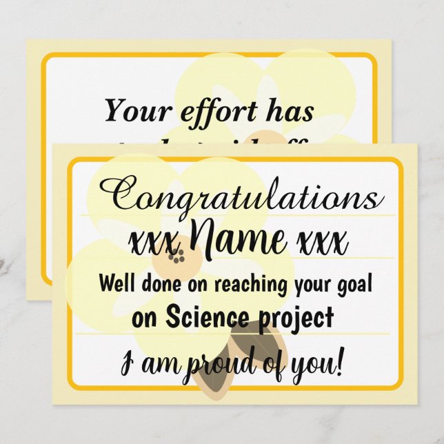 Invitación Congratulations Fantastic Effort Today Card (Anverso / Reverso)