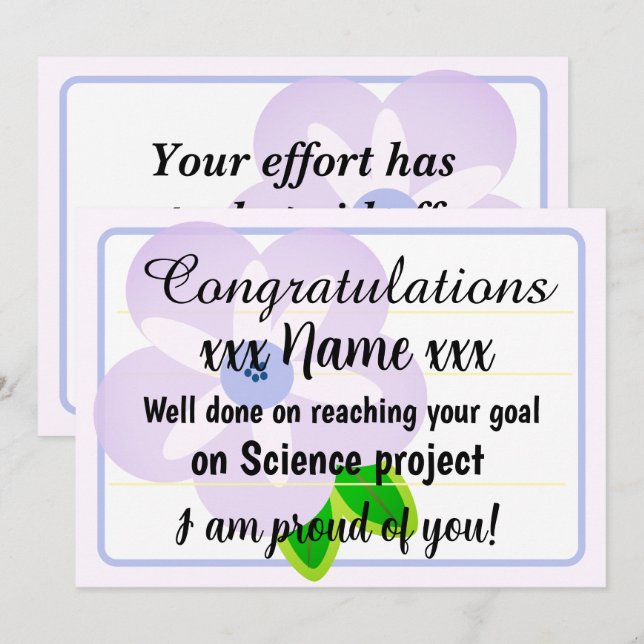 Invitación Congratulations Fantastic Effort Today Card (Anverso / Reverso)