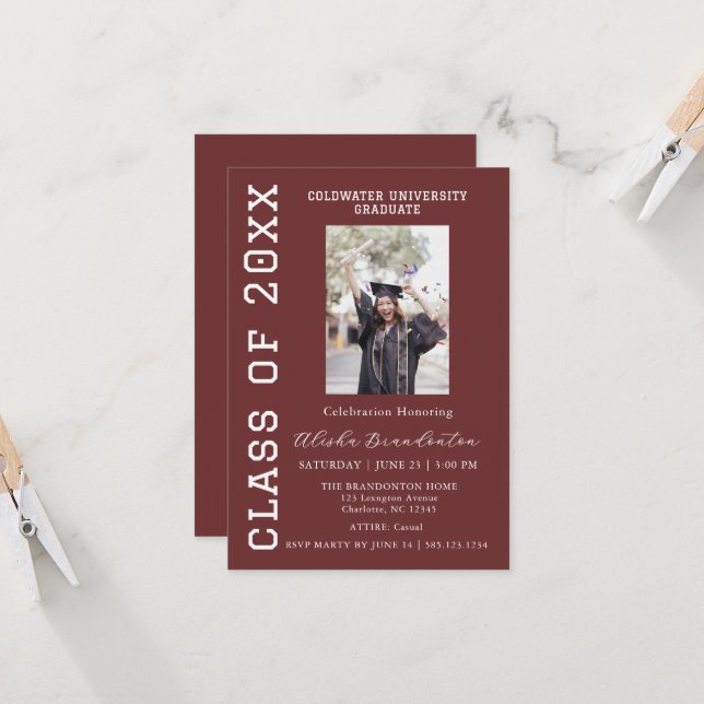 Invitación Congratulations Graduate Photo Party Invitation (Anverso/Reverso In Situ)