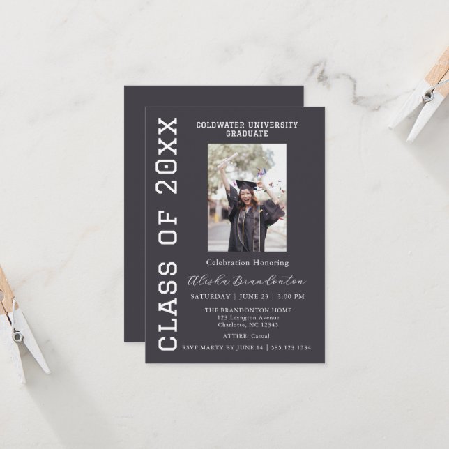 Invitación Congratulations Graduate Photo Party Invitation (Anverso/Reverso In Situ)