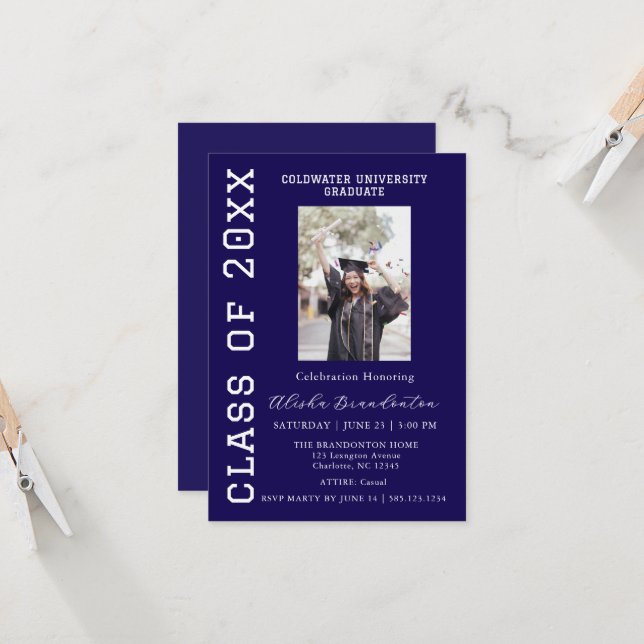 Invitación Congratulations Graduate Photo Party Invitation (Anverso/Reverso In Situ)