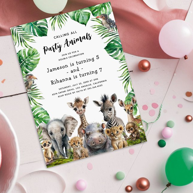Invitación conjunta de animales de fiesta en la se (Subido por el creador)