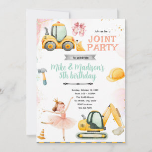 Invitación conjunta de bailarina y construcción