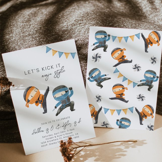 Invitación conjunta de cumpleaños a Ninja | Cumple (Subido por el creador)