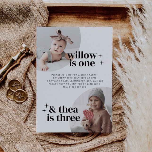 Invitación conjunta de cumpleaños con arcos (Subido por el creador)