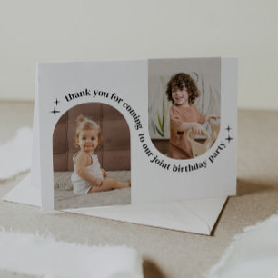 Invitación conjunta de cumpleaños con foto de dobl