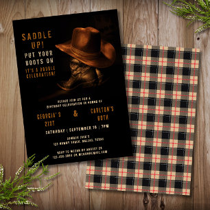 Invitación conjunta de cumpleaños Country Western