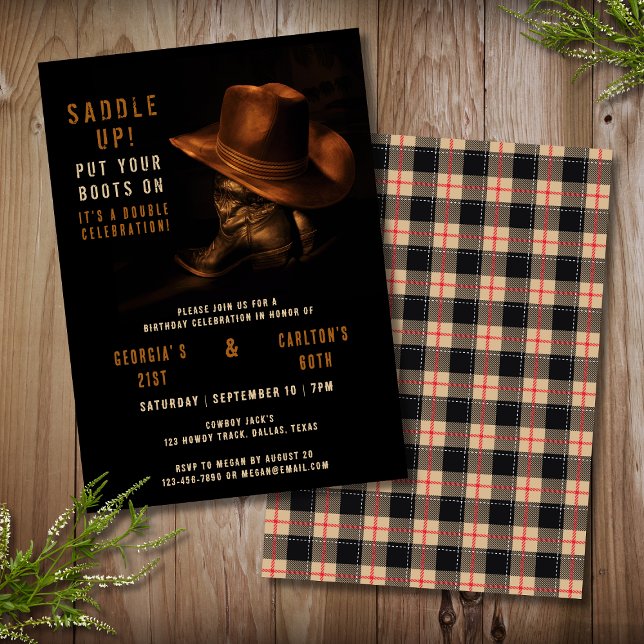Invitación conjunta de cumpleaños Country Western  (Subido por el creador)
