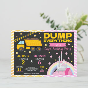 Invitación conjunta de cumpleaños de construcción