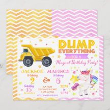 Invitación conjunta de cumpleaños de construcción 