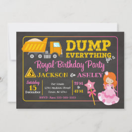 Invitación conjunta de cumpleaños de Construcción 