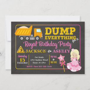 Invitación conjunta de cumpleaños de Construcción 