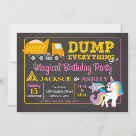 Invitación conjunta de cumpleaños de construcción