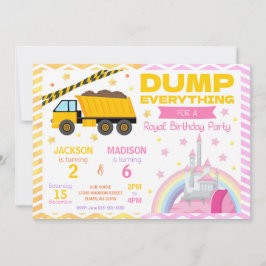 Invitación conjunta de cumpleaños de Construcción