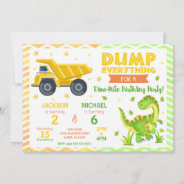 Invitación conjunta de cumpleaños de construcción
