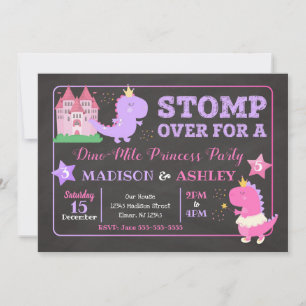 Invitación conjunta de cumpleaños de dinosaurio pa