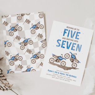 Invitación conjunta de cumpleaños para bicicleta d