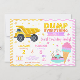 Invitación conjunta de cumpleaños para construcció