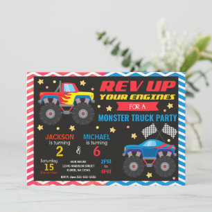 Invitación conjunta de cumpleaños para hermanos de