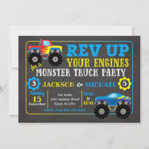 Invitación conjunta de cumpleaños para Monster Tru