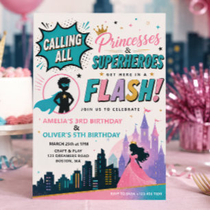 Invitación conjunta de cumpleaños para princesas y